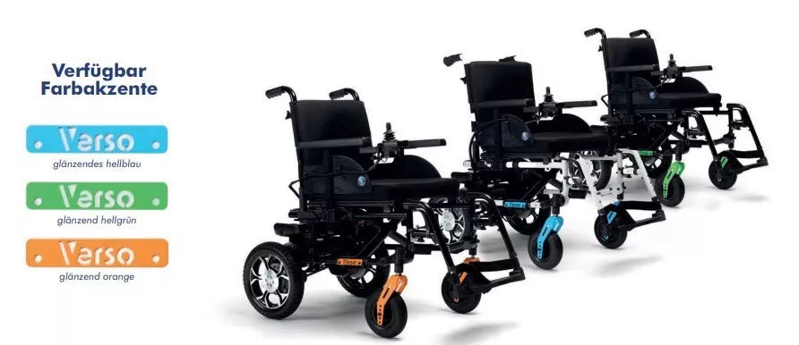 Elektrorollstuhl Verso klappbar Motorblock abnehmbar Akku wendig mit 24" Rädern